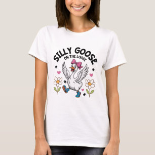 T-shirt Oie Silencieuse Sur La Chemise Perdue   Joli thé a