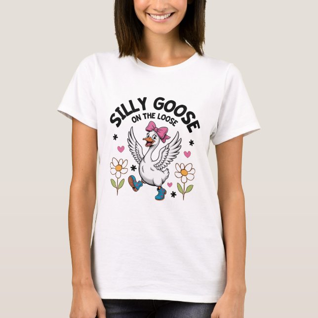 T-shirt Oie Silencieuse Sur La Chemise Perdue | Joli thé a (Devant)