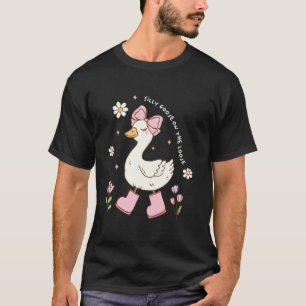 T-shirt Oie Silencieuse Sur La Corbeille De Coquette Oie L