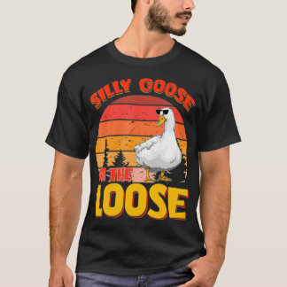T-shirt Oie Silly Sur Le Loose Funny Puns Retro Goose bi