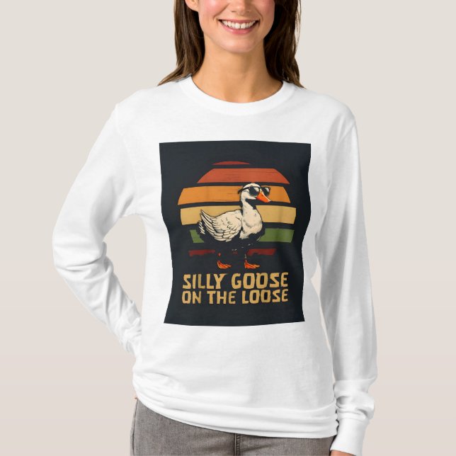 T-shirt oie stupide sur la chemise libre, (Devant)