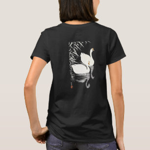 T-shirt Oies chinoises blanches nageant près de roseaux Ar