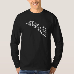 T-shirt Oies mignonnes Volant Oie Maple Leaf Goose Canada
