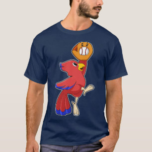 T-shirt Oiseau au baseball avec gant de baseball