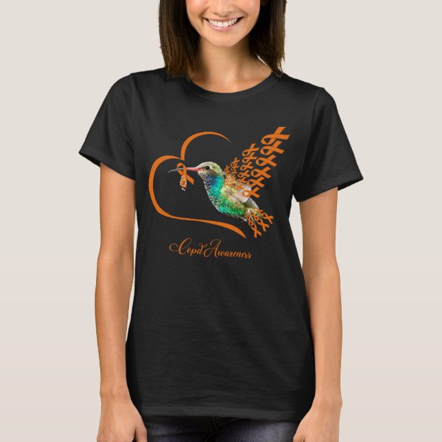 T-shirt Oiseau avec ruban orange - Guerrier de sensibilisa (Devant)