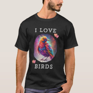 T-SHIRT OISEAU BEAU OISEAU COLORÉ ABSTRAIT PRÉSENT