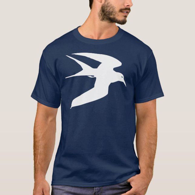 T-shirt Oiseau blanc de sterne en vol (Devant)