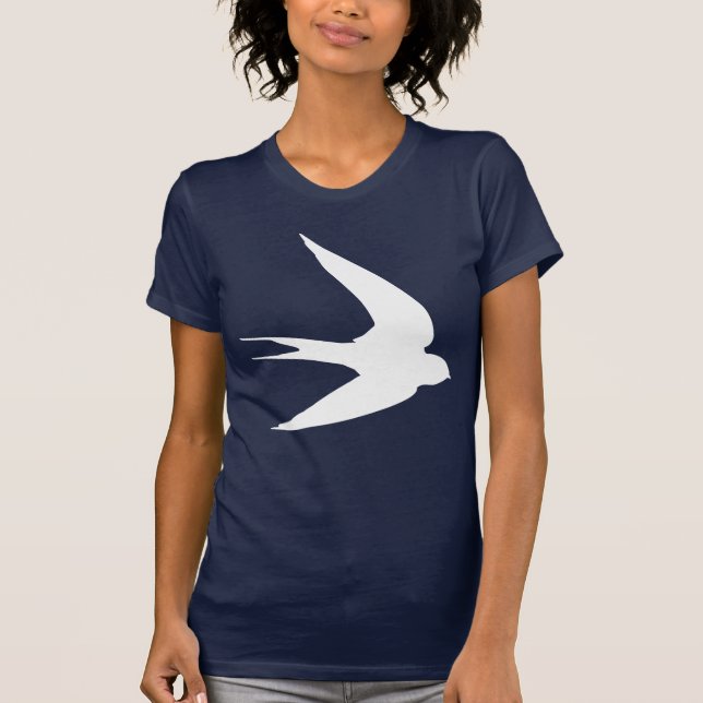 T-shirt Oiseau blanc d'hirondelle en vol (Devant)
