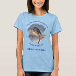 T-shirt Oiseau Bleu De Bonheur Inspirant Personnalisé