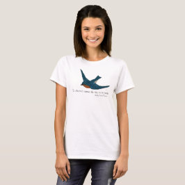 T-shirt Oiseau bleu en vol avec la citation par Thoreau