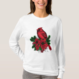 T-shirt Oiseau cardinal, illustration de Noël