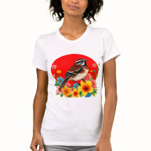 Oiseau Coloré Perché Parmi Les Fleurs