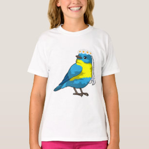 T-shirt Oiseau comme fiancée avec couronne de fleurs