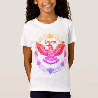 T-Shirt Oiseau dans le dégradé de couleurs en mandala arc-