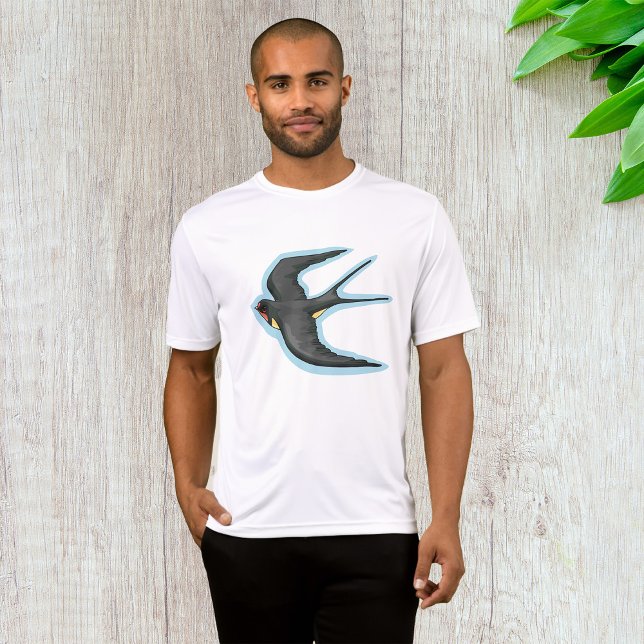 T-shirt Oiseau Dans Les Mens De Vol Actifs (Créateur téléchargé)