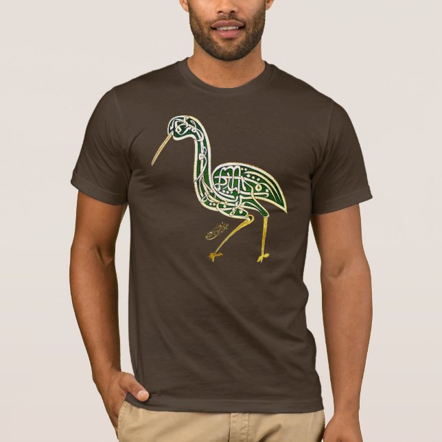 T-shirt Oiseau de calligraphie (cigogne) (Devant)