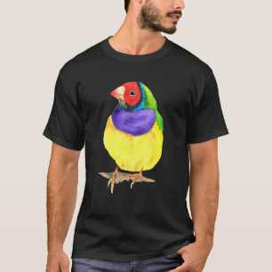 T-shirt Oiseau de couleur fine gouldienne coloré