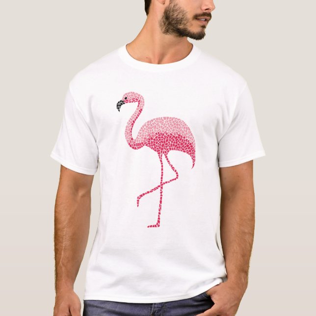 T-shirt Oiseau de Flamant rose rose tropical (Devant)