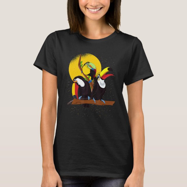 T-shirt Oiseau de forêt tropicale Animal exotique Toucan (Devant)