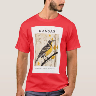 T-shirt Oiseau de l'État du KANSAS Sturnelle de l'Ouest