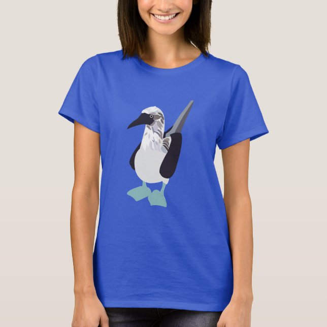 T-shirt Oiseau de mer à pied bleu (Devant)