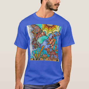 T-shirt Oiseau de mer d'or Réflexion Art