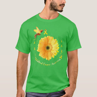 T-shirt Oiseau de mer Tournesol Jaune Cancer de l'enfance