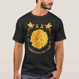 T-shirt Oiseau de mer Tournesol Jaune Cancer de l'enfance 