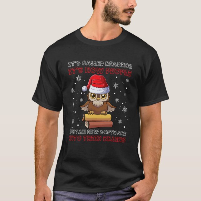 T-shirt Oiseau de Noël avec chapeau de Père Noël C'est app (Devant)