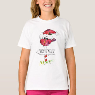 T-shirt Oiseau de Noël blanc