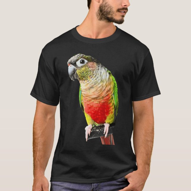 T-shirt Oiseau de perroquet pur Joue verte Amour pour les  (Devant)