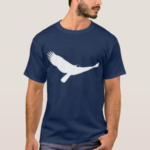T-shirt Oiseau de vautour de Turquie de proie blanc en vol