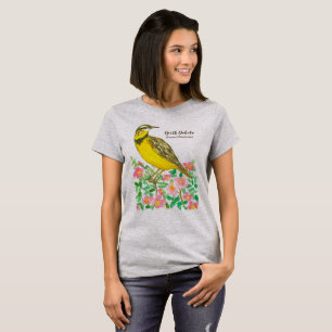 T-shirt Oiseau d'État du Dakota du Nord Meadowlark occiden