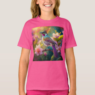 T-shirt Oiseau d'Imaginaire à arc-en-ciel orangé