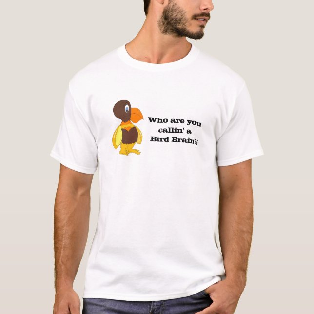 T-shirt Oiseau drôle au cerveau d'oiseau (Devant)