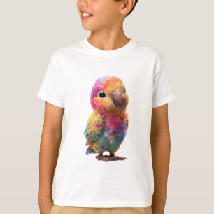 T-shirt Oiseau Enfant Vibrant Éclaboussure Aquarelle Arc-e