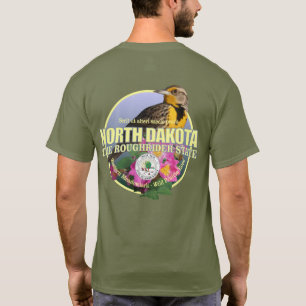 T-shirt Oiseau et fleur d'état du Dakota du Nord