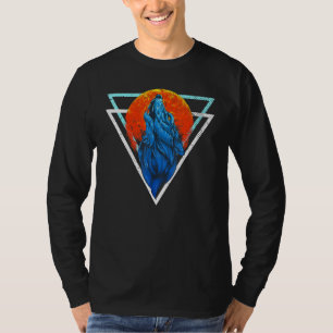 T-shirt Oiseau forestier Lune rouge Predator Howling Wolf