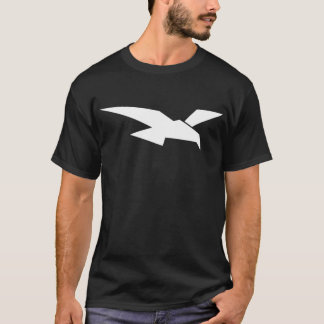 T-shirt Oiseau géométrique abstrait de blanc montant vers