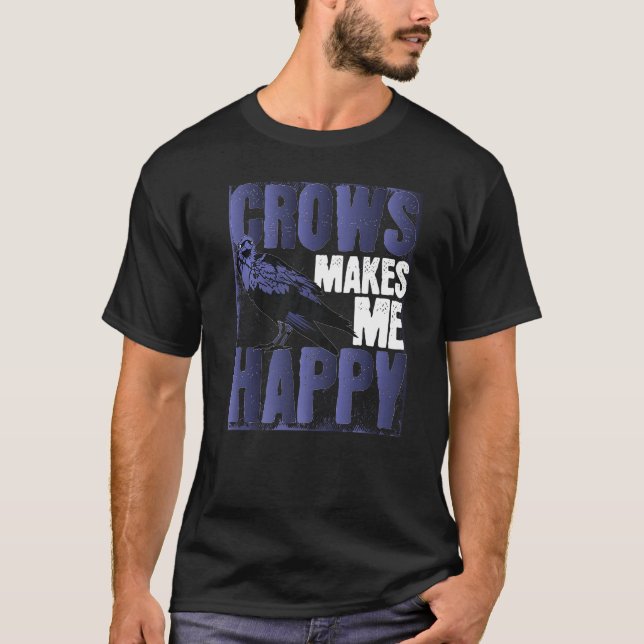 T-shirt Oiseau Gothique Corneille d'animaux noirs (Devant)
