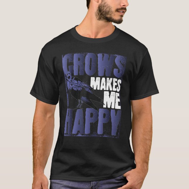 T-shirt Oiseau Gothique Corneille des animaux noirs 1 (Devant)