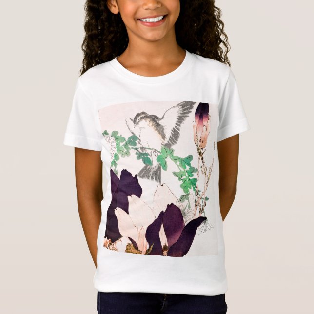 T-Shirt OISEAU IMPRIMÉ JAPONAIS EN BOIS (Devant)