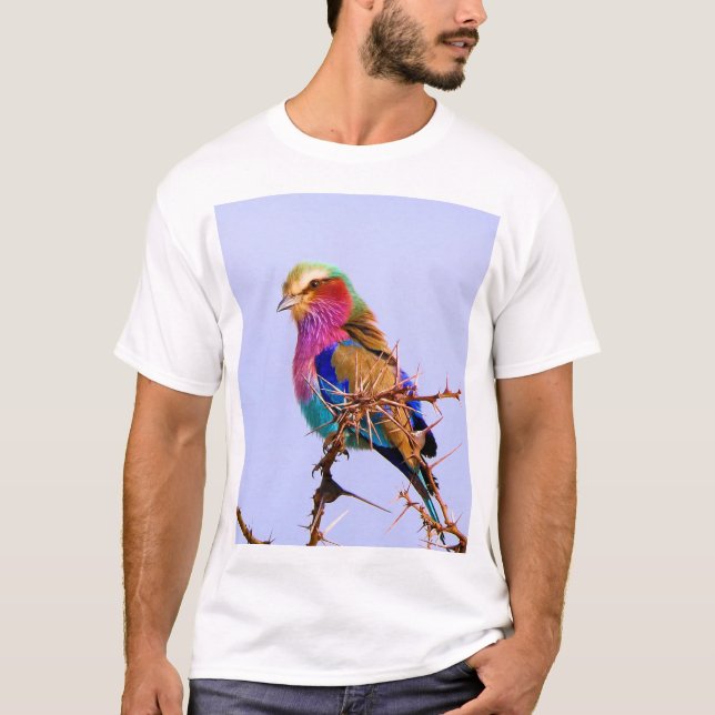T-shirt Oiseau magnifique d'Africain de rouleau de (Devant)