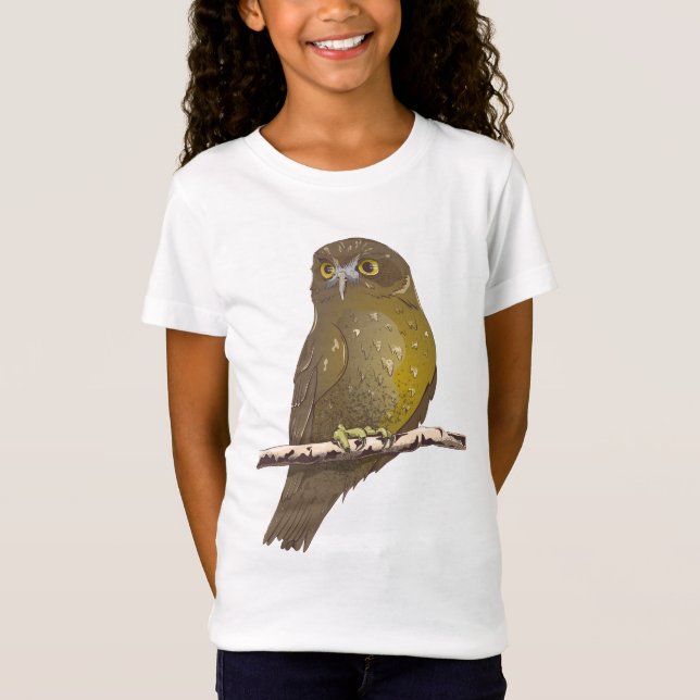 T-Shirt Oiseau Morepork RURU NZ (Devant)