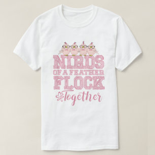 T-shirt Oiseau Nerd Drôle Les Nirds d'une Plume s'Envole E