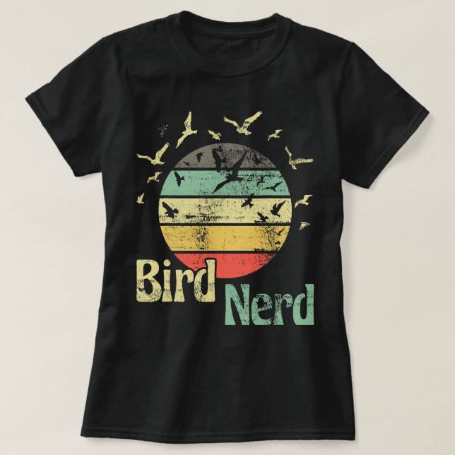 T-shirt Oiseau Nerd Rétro Oiseau Observation Oiseau Oiseau (Design devant)