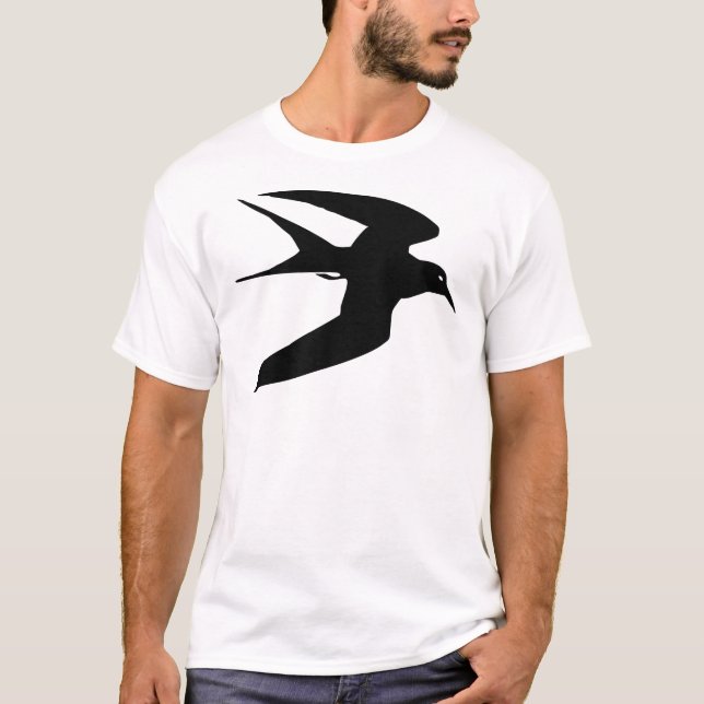 T-shirt Oiseau noir de sterne en vol (Devant)