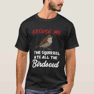 T-shirt Oiseau Nourrissant L'Écureuil Mangé Tous Les Oisea