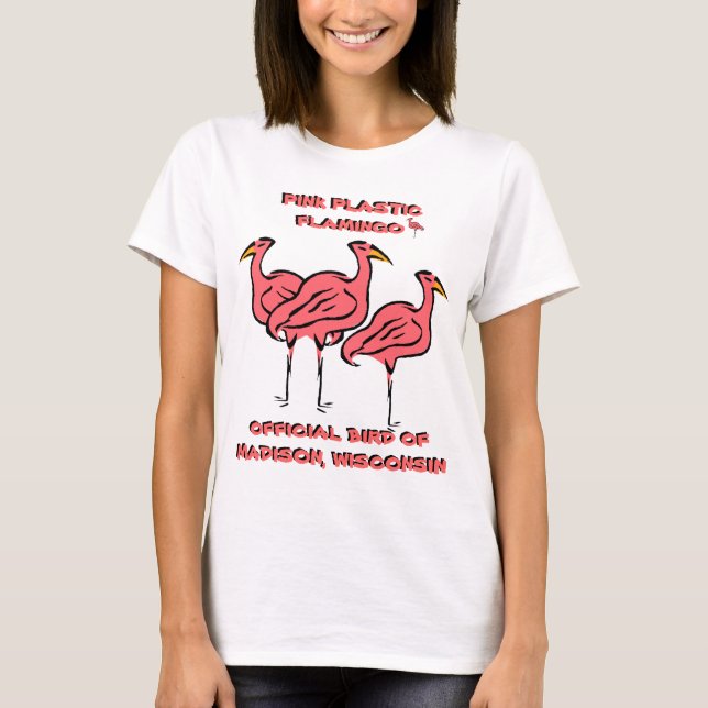 T-SHIRT OISEAU OFFICIEL MADISON WISC DE FLAMANTS ROSES DE (Devant)