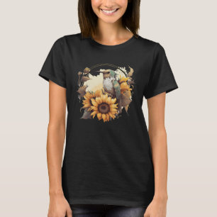 T-shirt Oiseau ornithologique de Tournesol mignon B